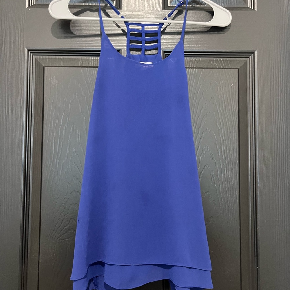 Elegant Blue Sleeveless Blouse